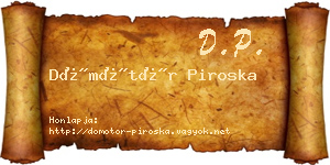 Dömötör Piroska névjegykártya